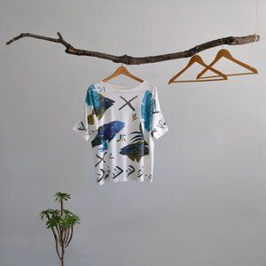 Segrets, 1992 Vintage Fish Print Crew